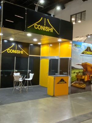 Montagem do estande Conishi na M&T 2022